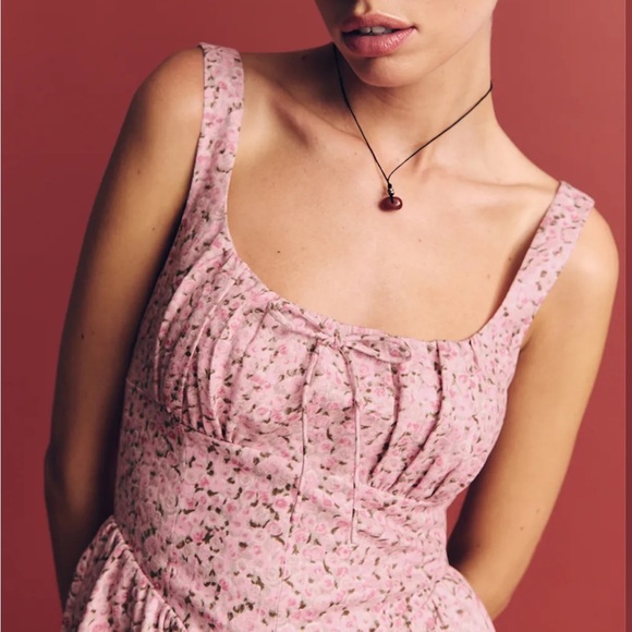 Reformation Daria Linen Dress Rosin - Picture 5 of 8